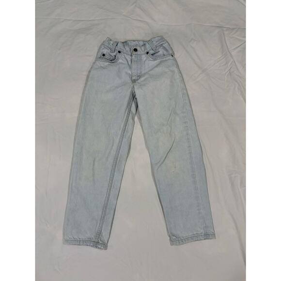 Vintage 90s 550 Levi’s Light Wash Denim Straight Leg Jeans Kids Size 9 Slim - Picture 1 of 13